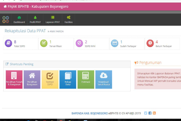 Desain Warna dan Icon SISMIOP Augerah Putra Untuk Kenyamanan Pengguna